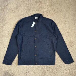 TAYLOR STITCH Navy Blue Dry Waxed Canvas Bomber Jacket Size XL 44